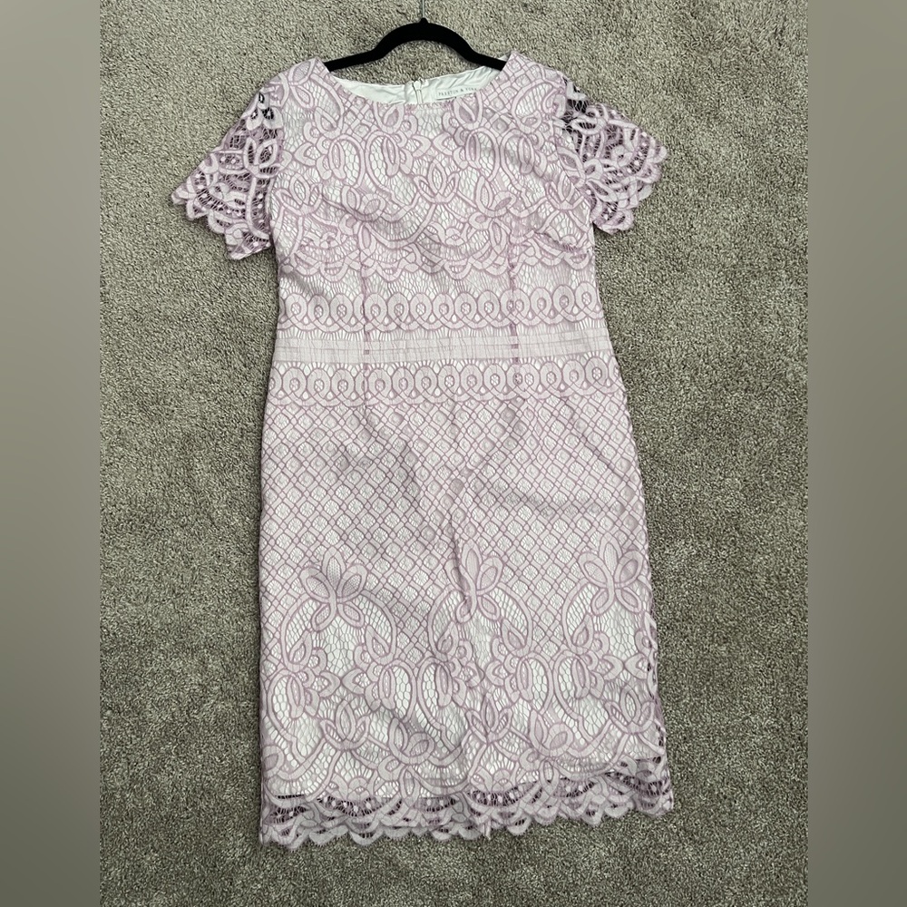 Preston & York Lavender Dress 10 Petite Spring Wedding Guest Cocktail Midi